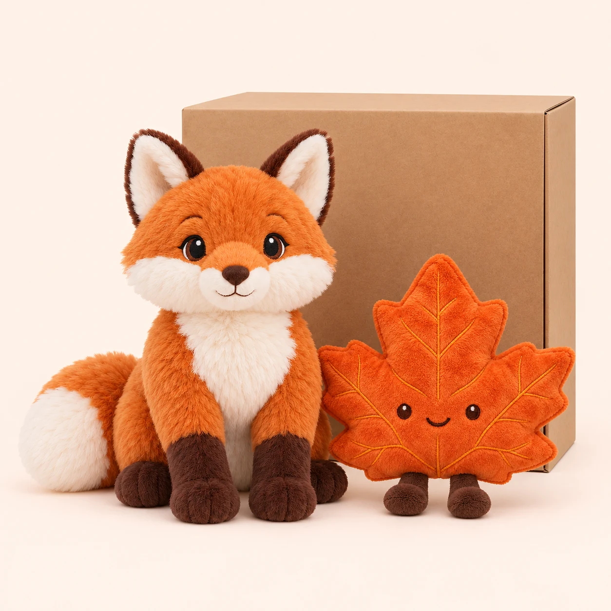 Fox and leaf gift pair